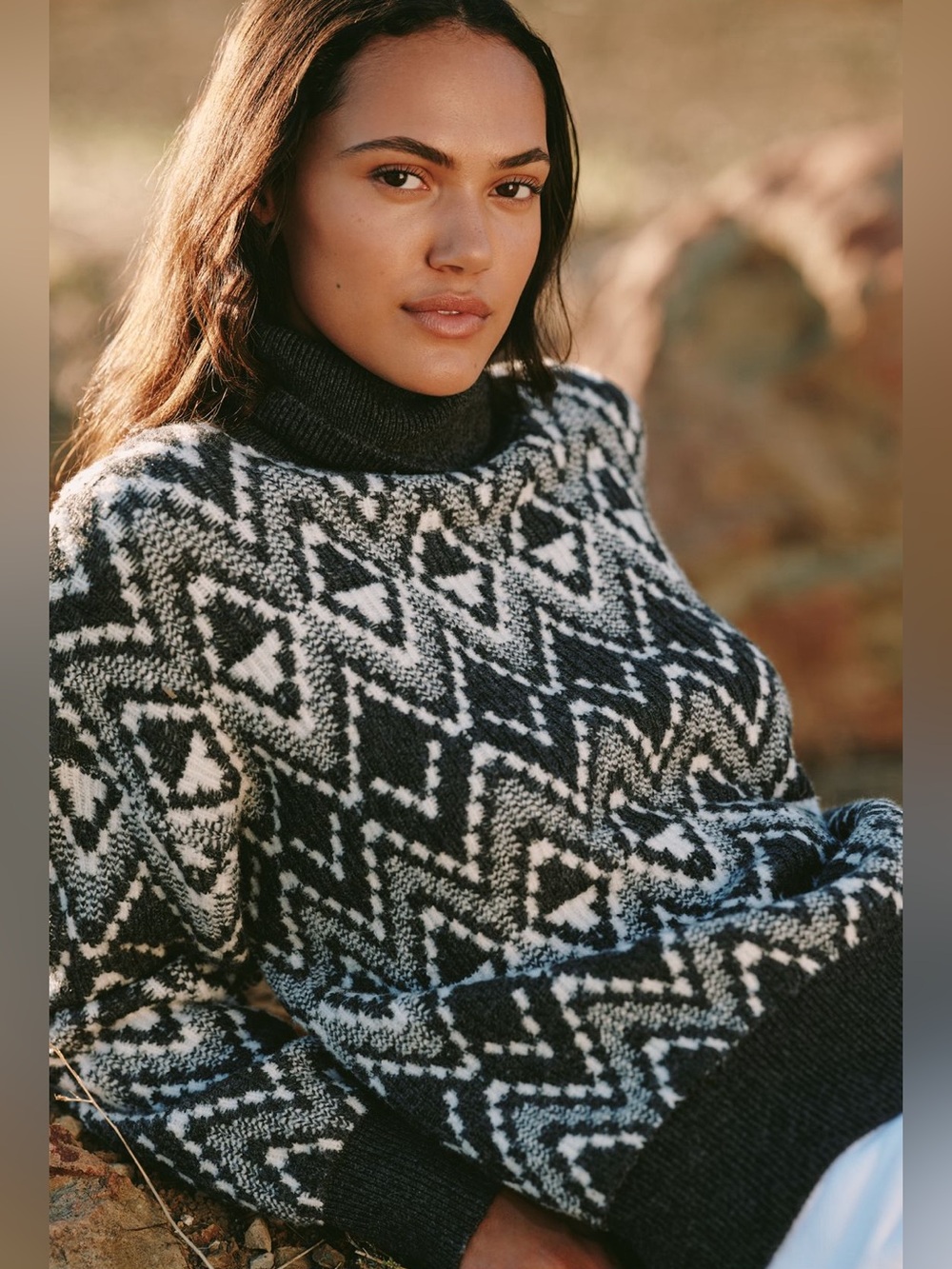 Varley Ida Relax Sweater color charcoal.